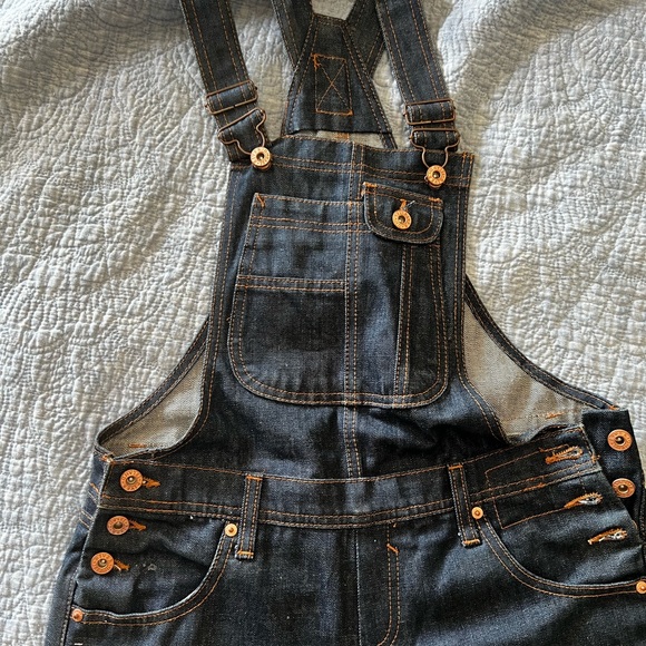 Overall denim shorts. Never worn. Excellent condition. - Picture 2 of 6